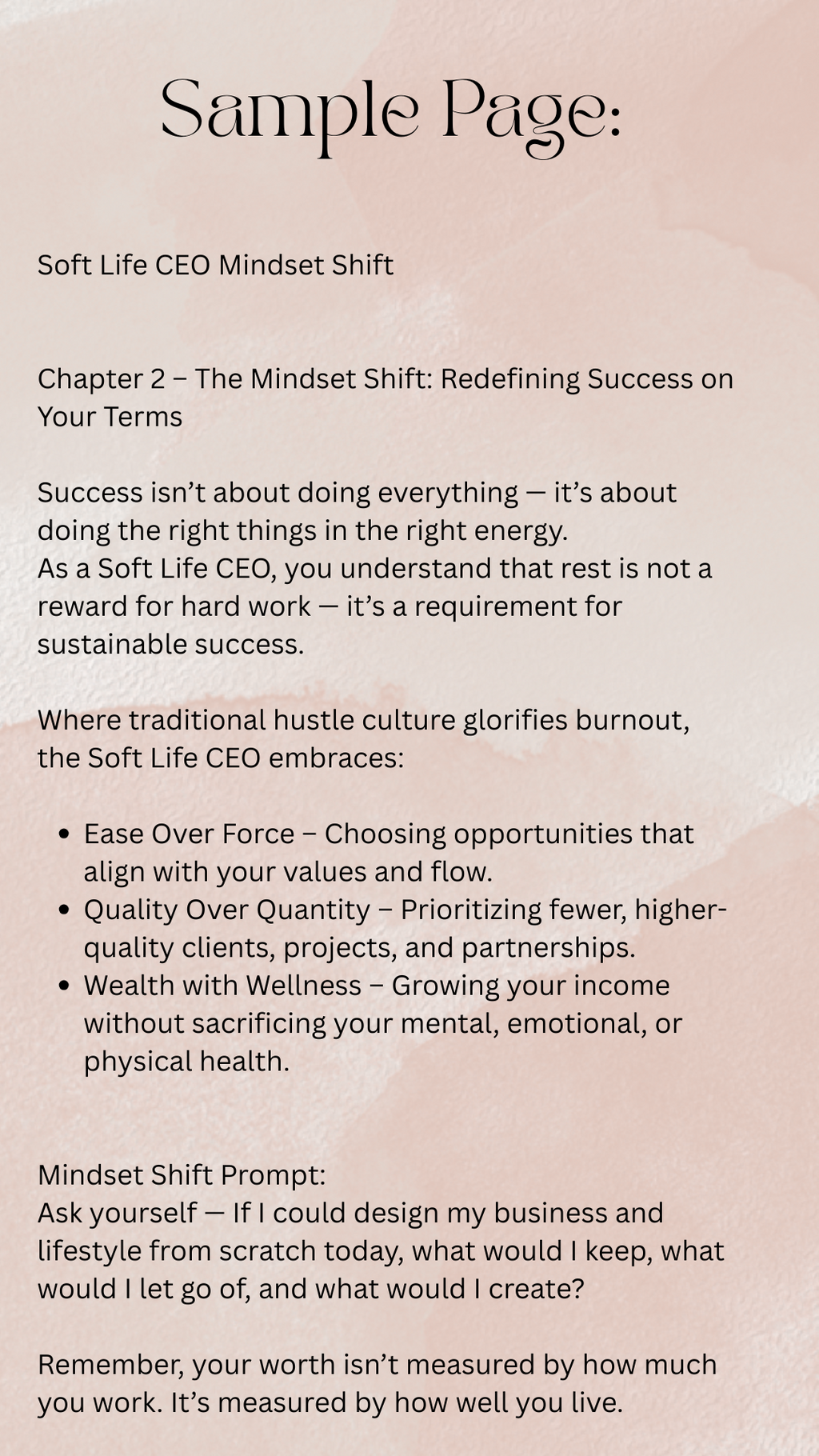 Soft Life CEO E-Book