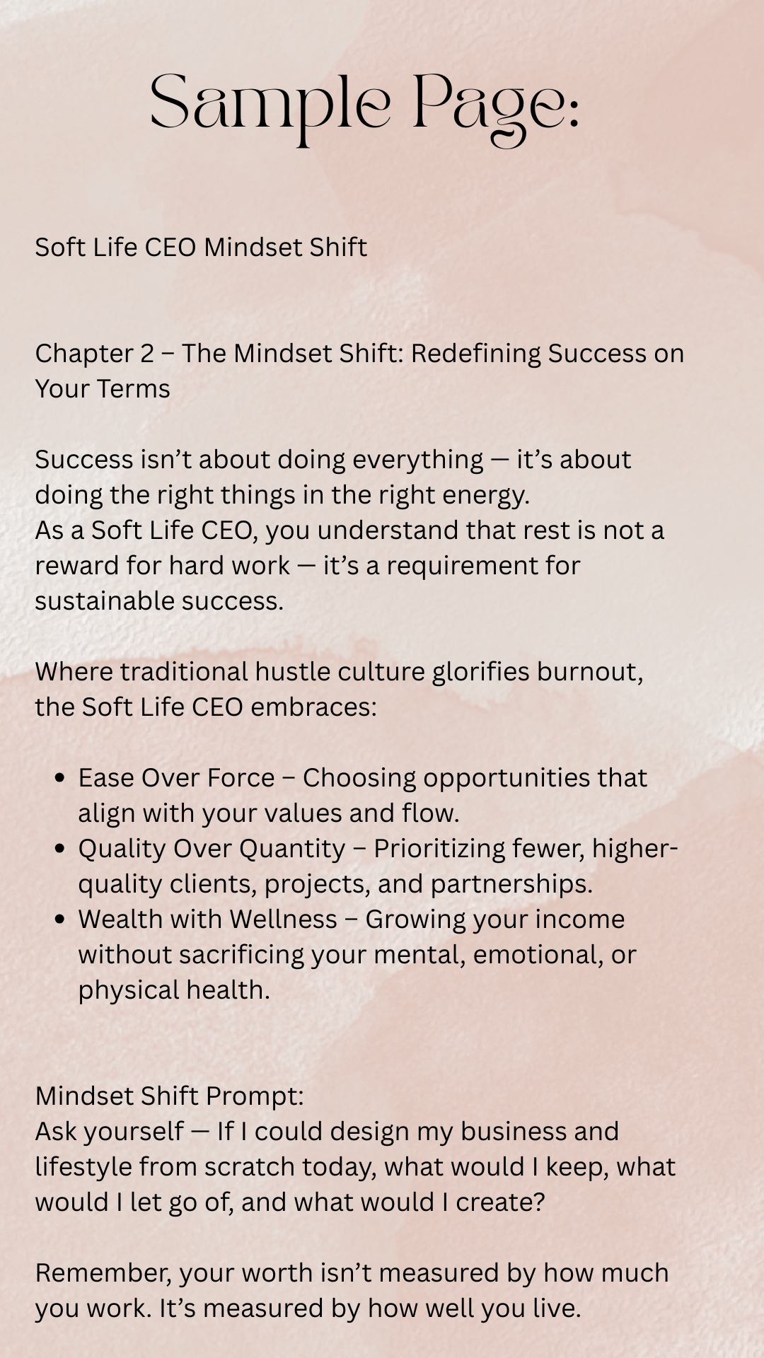 Soft Life CEO E-Book