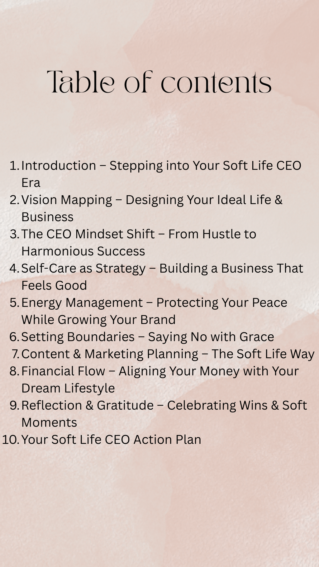 Soft Life CEO Workbook