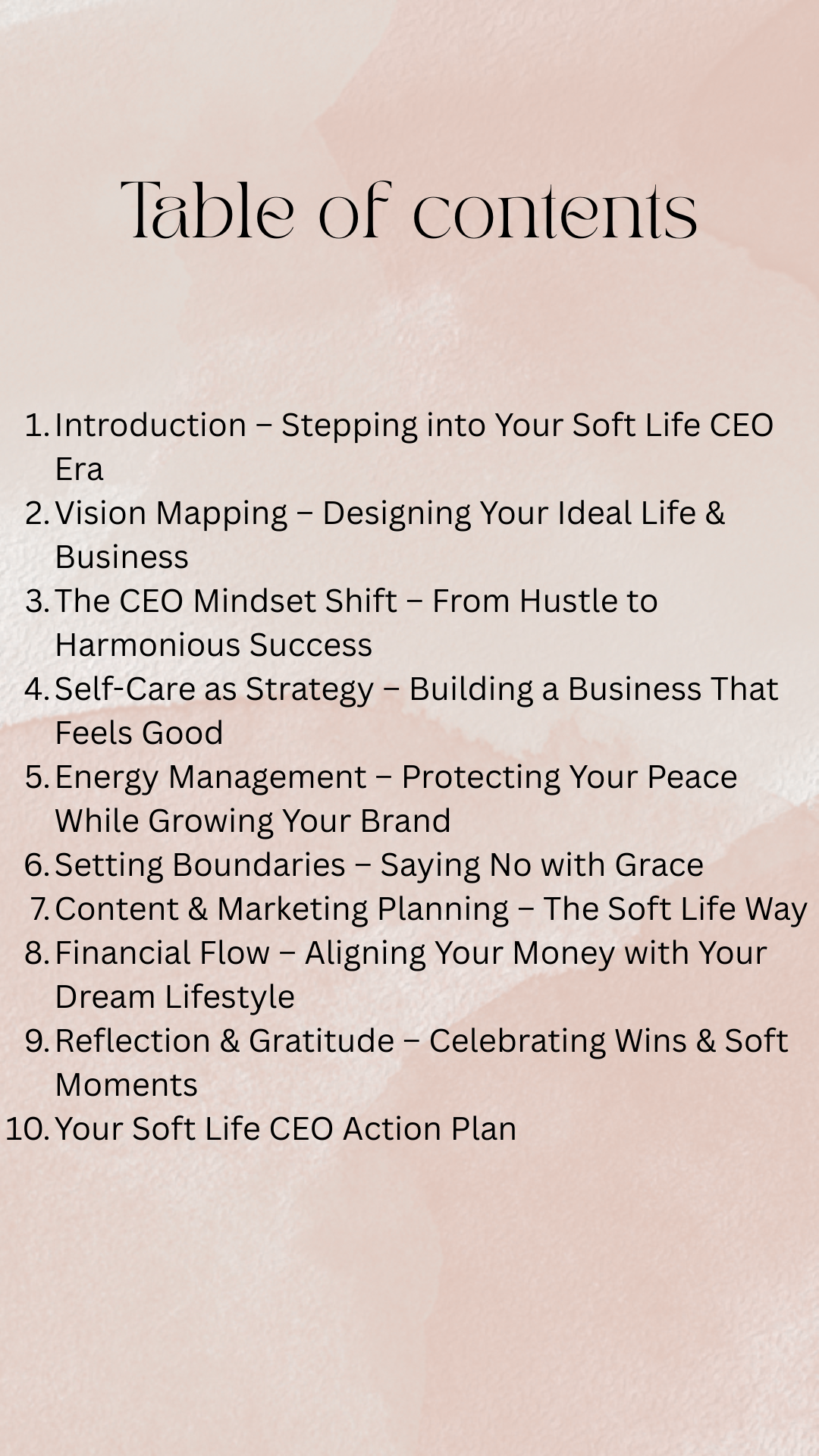 Soft Life CEO Workbook